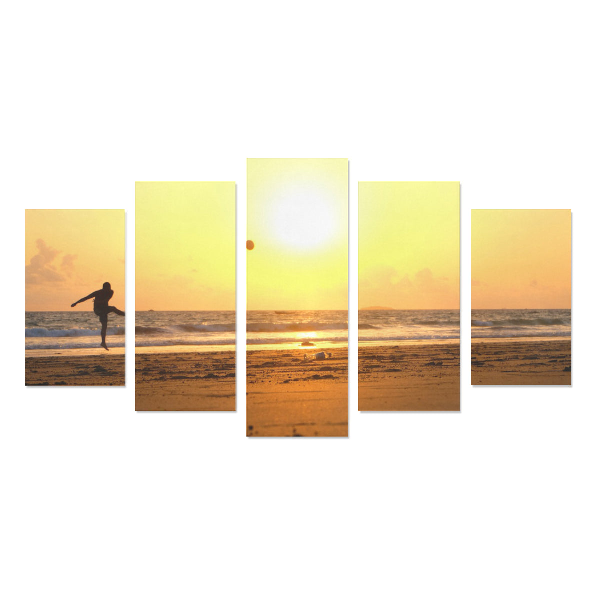 Silhouette Of Man Kicking Ball On Beach At Sunset-Soccer Empire