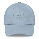 Embroidered Dad Cap Soccer In My Heart Light Blue