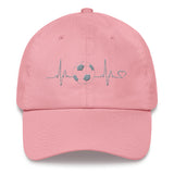 Embroidered Dad Cap Soccer In My Heart Pink