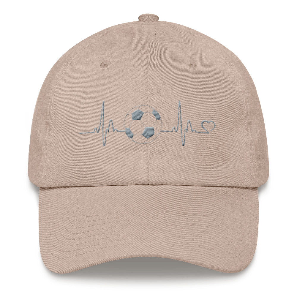 Embroidered Dad Cap Soccer In My Heart Stone