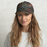 Embroidered Dad Cap Soccer In My Heart Green Camo