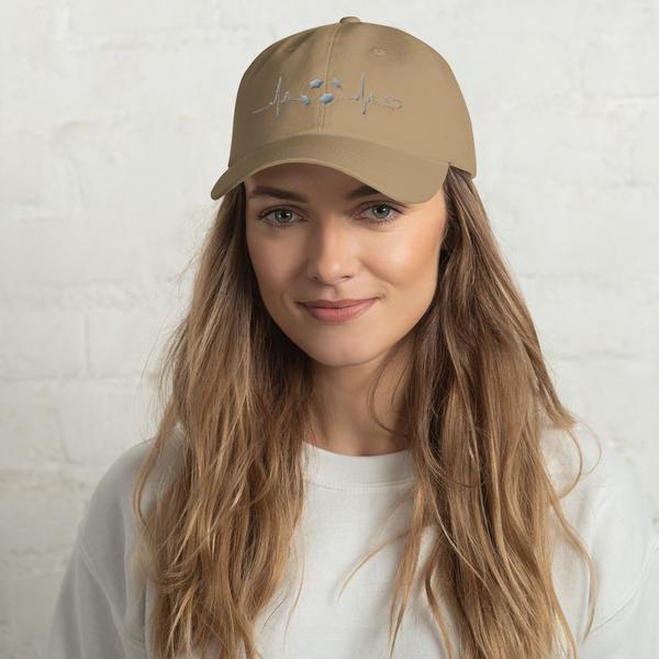 Embroidered Dad Cap Soccer In My Heart Khaki