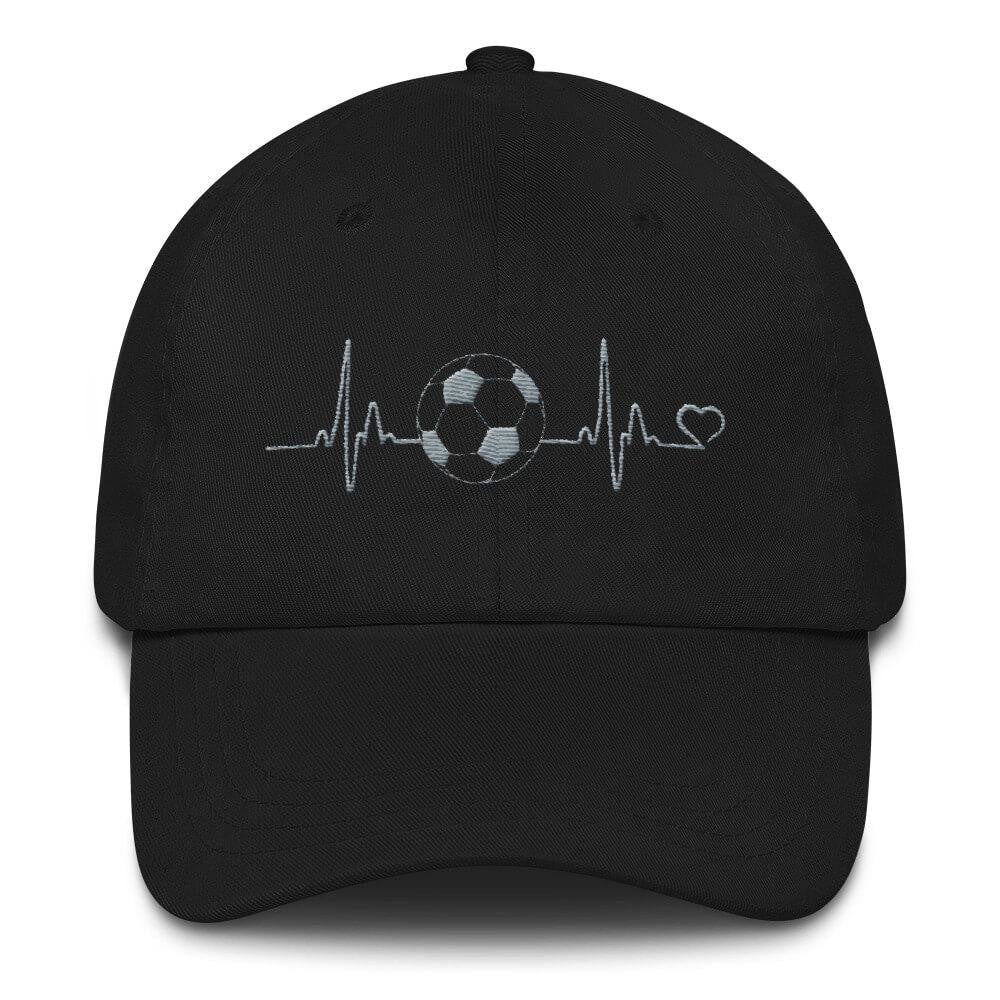 Embroidered Dad Cap Soccer In My Heart Black